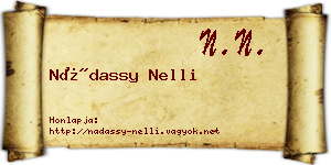 Nádassy Nelli névjegykártya